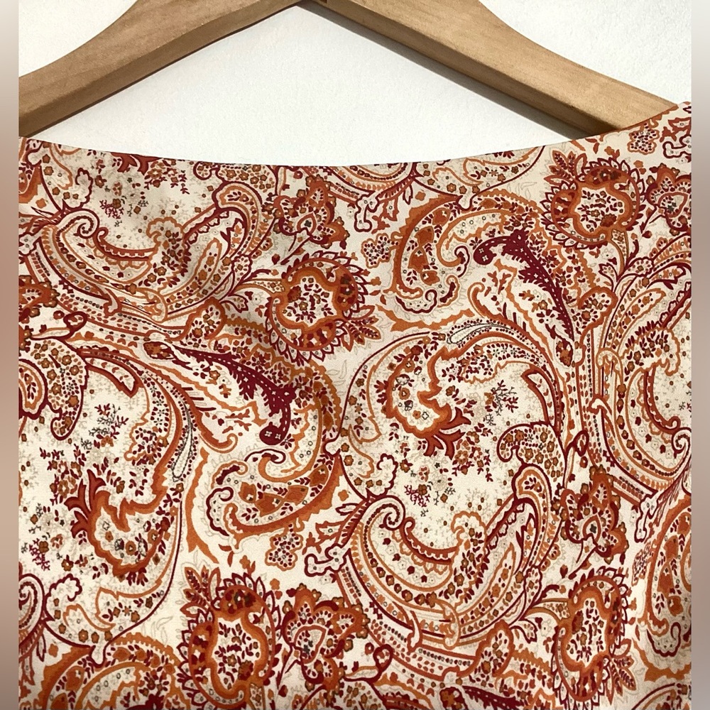 Vintage Y2K Silk Slip Dress Size 12 Cowl Neck Drape Romantic Fairycore Paisley - Picture 2 of 14